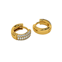 Diamond Huggie Hoop Earrings